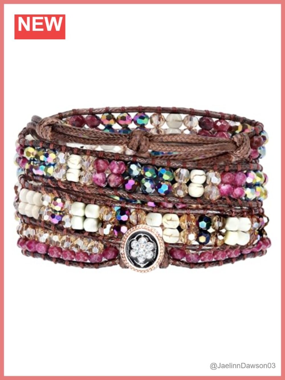 Handmade Boho Beaded Bracelets - Natural Stone Wrap Bracelet Adjustable